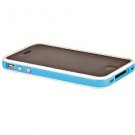 Бампер для iPhone 4G/4S белый с голубой полоской