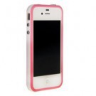 Бампер для iPhone 4G/4S розовый с белой полоской