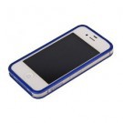 Бампер для iPhone 4G/4S синий с белой полоской