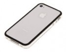 Бампер для iPhone 4G/4S черный с белой полоской