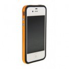 Бампер для iPhone 4G/4S черный с оранжевой полоской